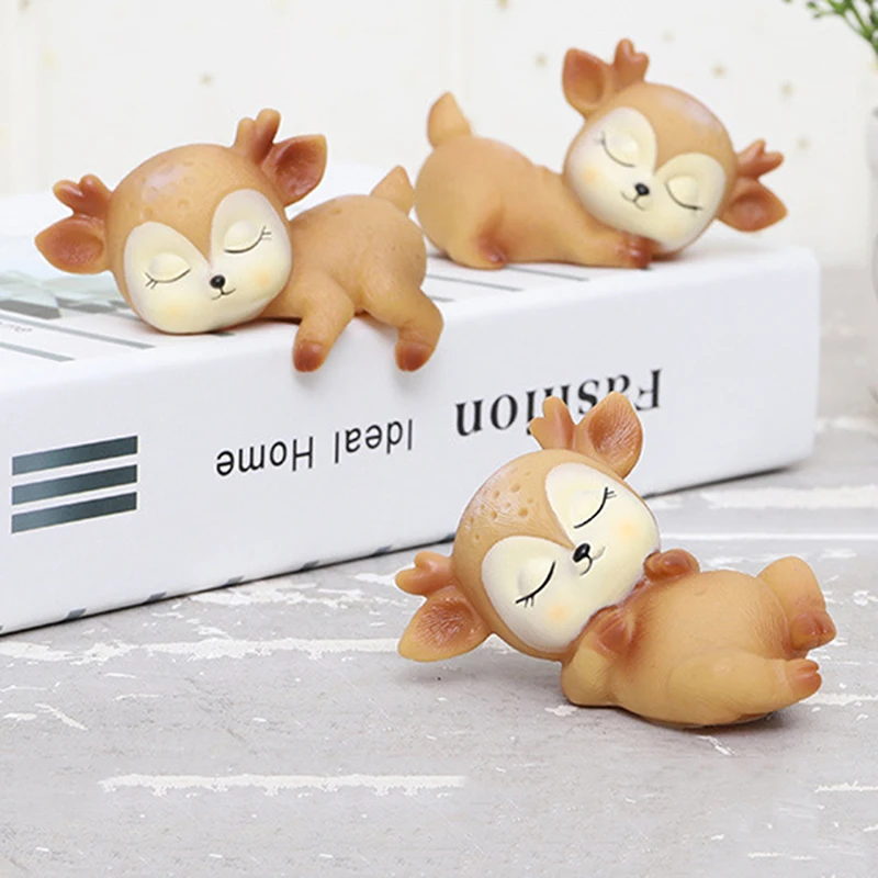 1 шт. фигурки мультяшное украшение в виде оленя для торта спящего вечеринки честь