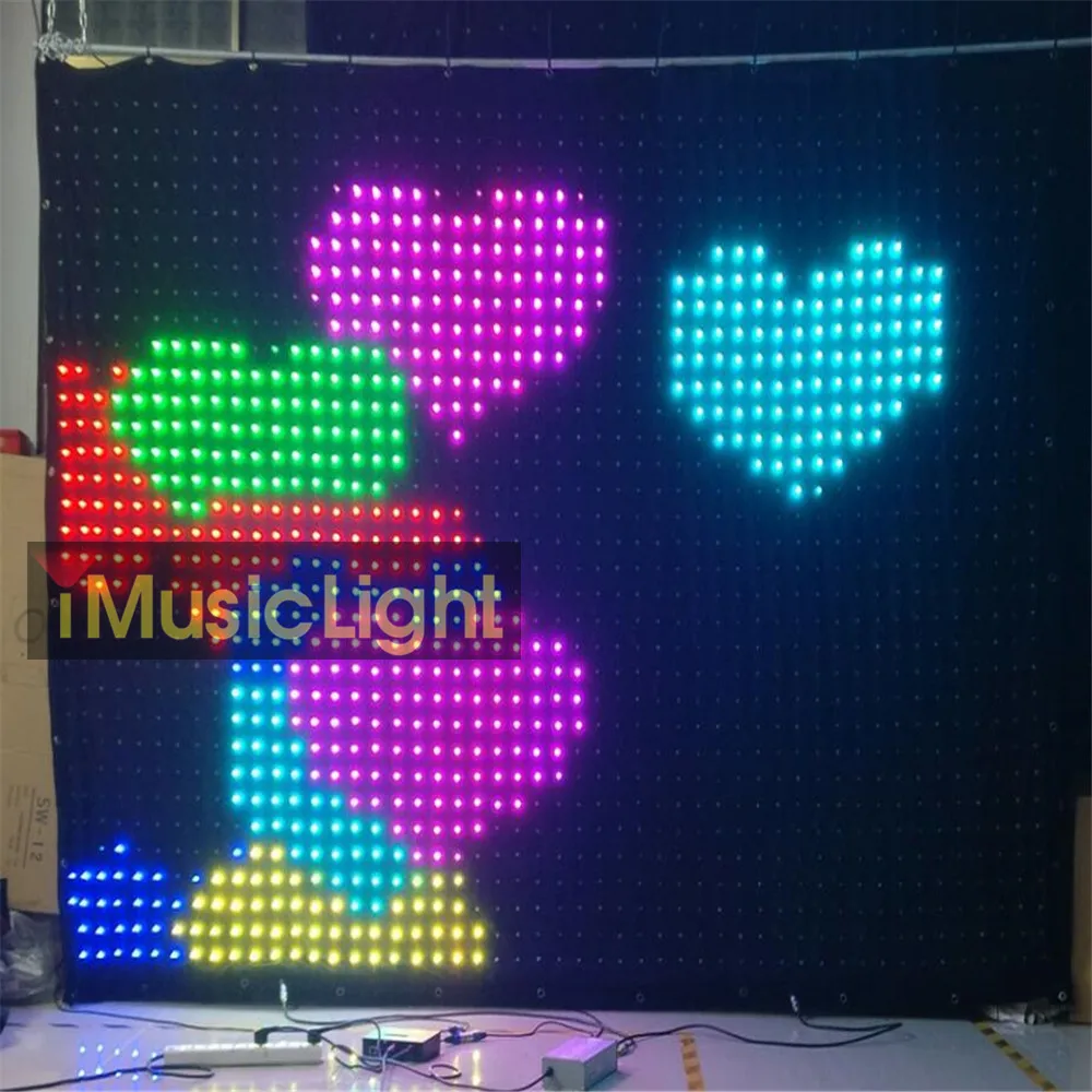 P6 2 м x 3 светодиодный видео занавес звезда ткань сценический фоны свадебный фон