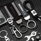 3d-брелки для ключей, кожаный тканый брелок, защитная Пряжка, Стайлинг автомобиля для Mazda Axela 2 3 MS 6