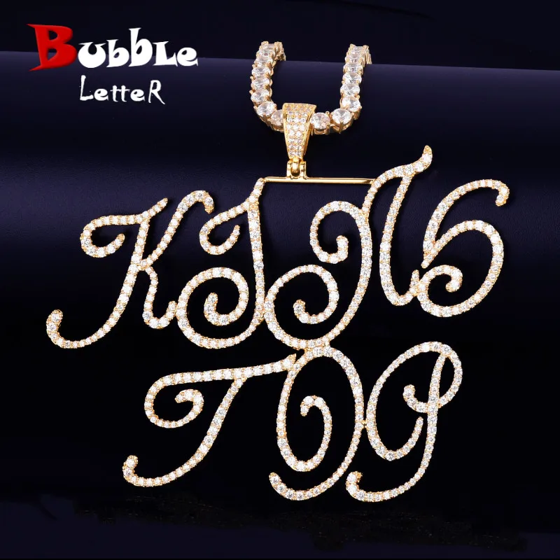 Ожерелья и подвески с буквами курсива под заказ очаровательные ожерелья