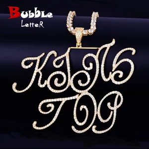 Ожерелья и подвески с буквами курсива под заказ, очаровательные ожерелья золотого цвета для мужчин и женщин, модные украшения в стиле хип-хоп, рок с веревочной цепочкой