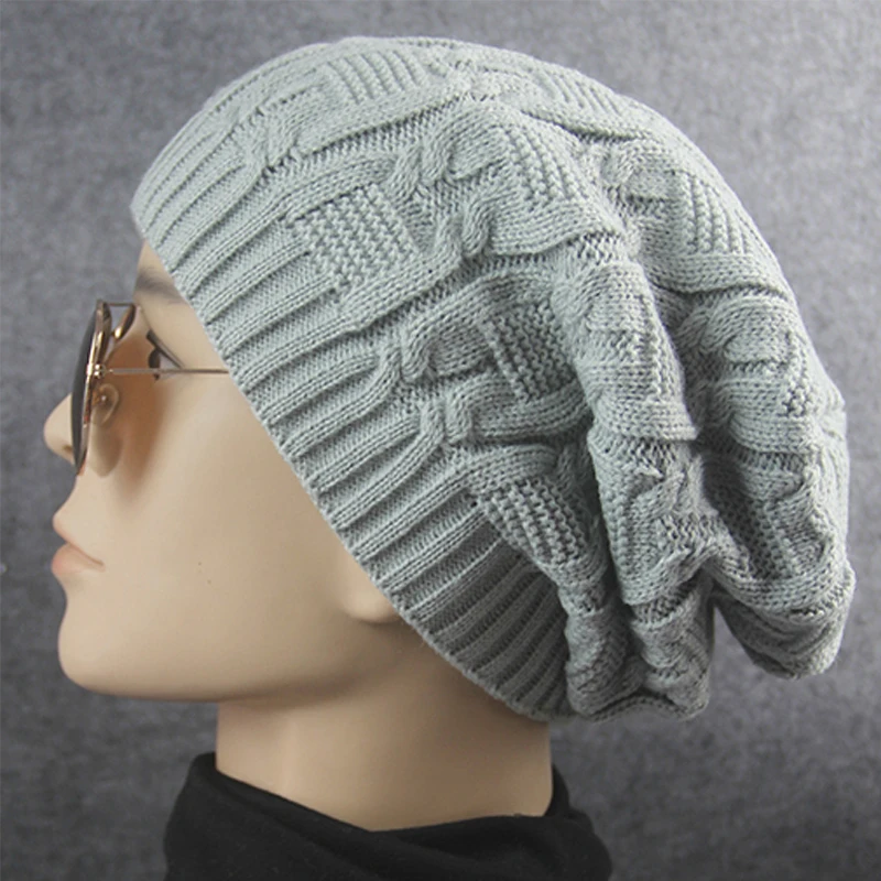 

Womens Knitted Beanie Cap Thick Winter Warm Christmas Gifts Candy Color Stretch Pleated Hat Vintage Womens Hats