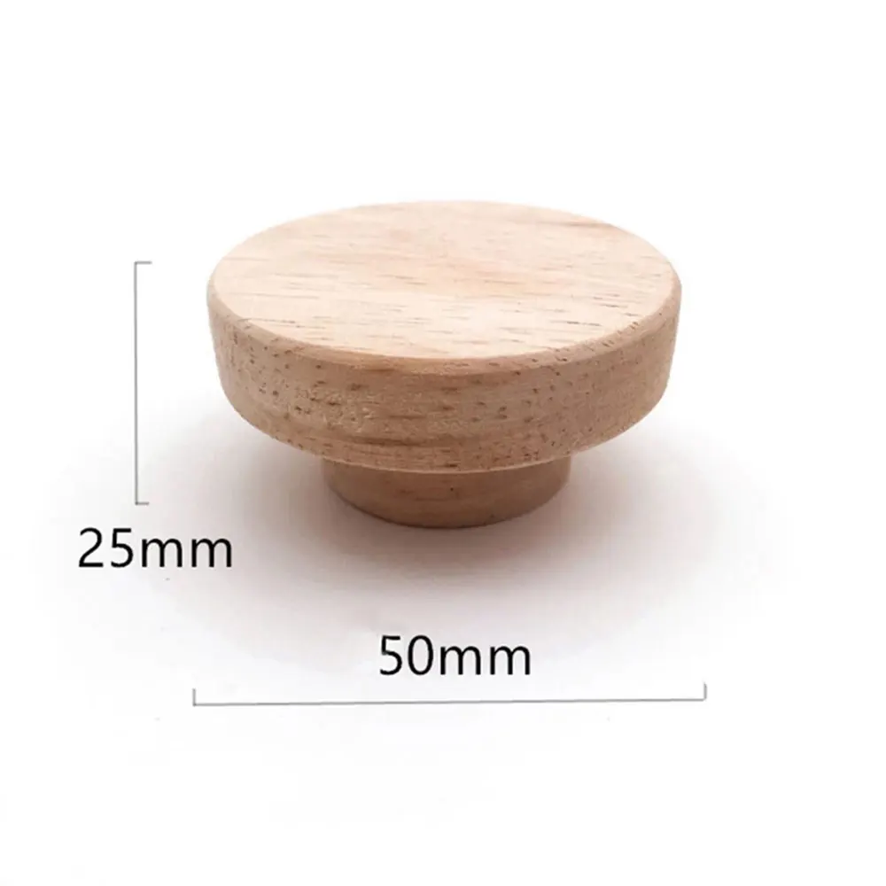 10/20pcs Home Accessory 50x25mm Natural Wood Bedroom Furniture Handles Round Pull Knobs For Drawer Shoebox Cupboard Cabinet Door |