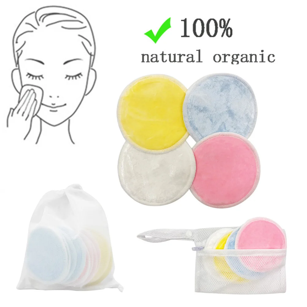 16 шт бамбуковая шерсть Органический Хлопок Моющиеся Многоразовые прокладки для
