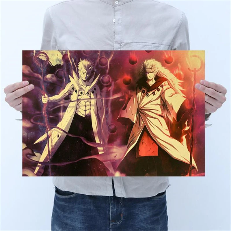 Style17 Classic Naruto Figure Sasuke Pain Neji Painting Anime Poster Vintage Decoracion Wall Art Kraft Paper Posters Wall Stickers - Цвет: Style17