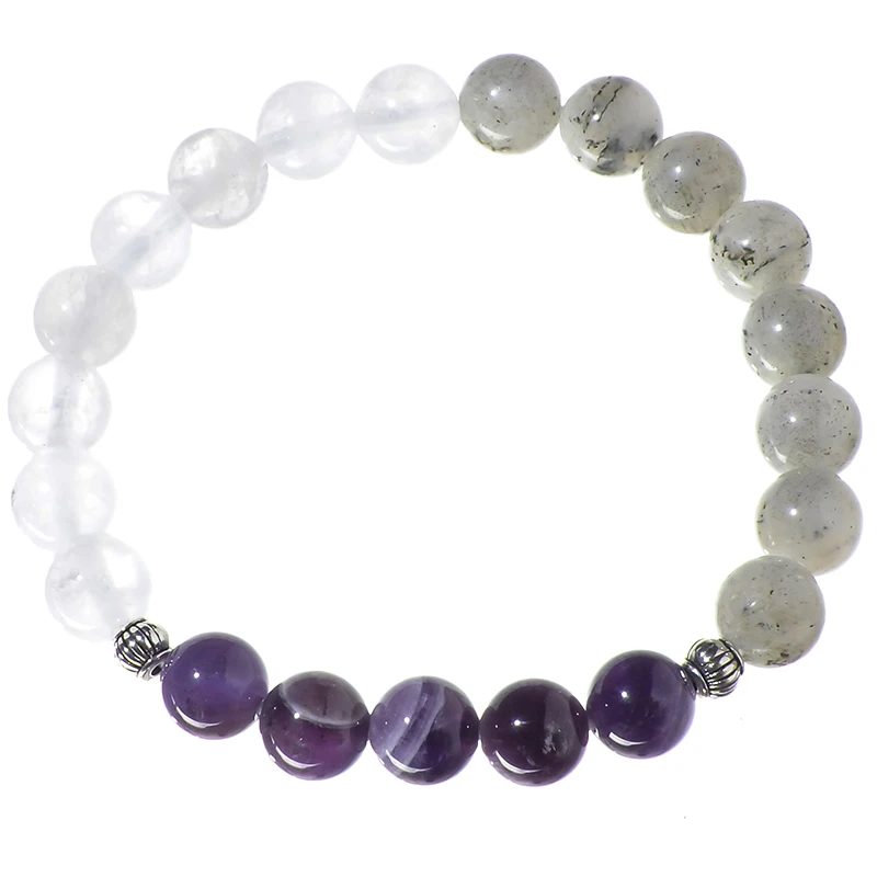 Ожерелье и браслет из натурального белого нефрита лабрадорита аметиста 8 мм 108