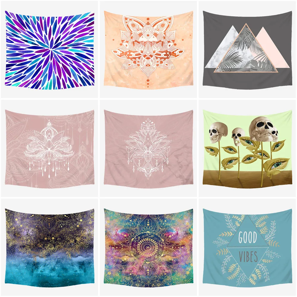 Растительный принт богемский гобелен настенный светильник для украшения