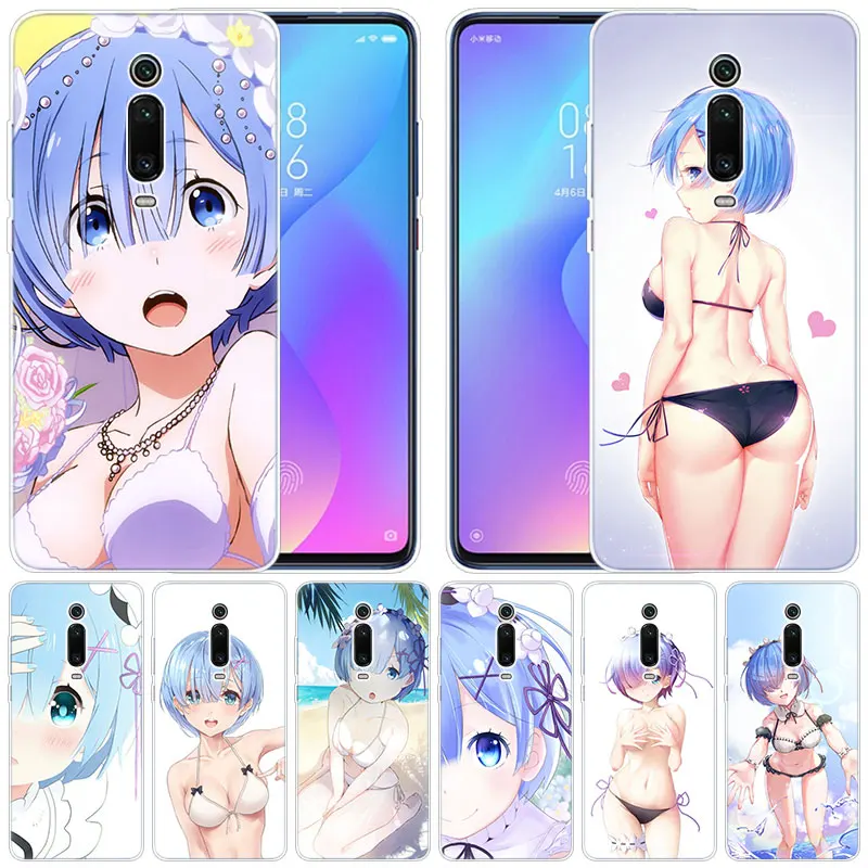 Роскошный мягкий силиконовый чехол аниме RE ZERO Ram Rem для Xiaomi Pocophone F1 Mi 9T Pro CC9 CC9E 9 9SE 8 A3