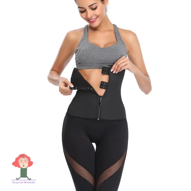 

Women Latex Waist Trainer Body Shaper Corsets with Zipper Cincher Corset Top Slimming Belt Black Shapers Shapewear Plus Size