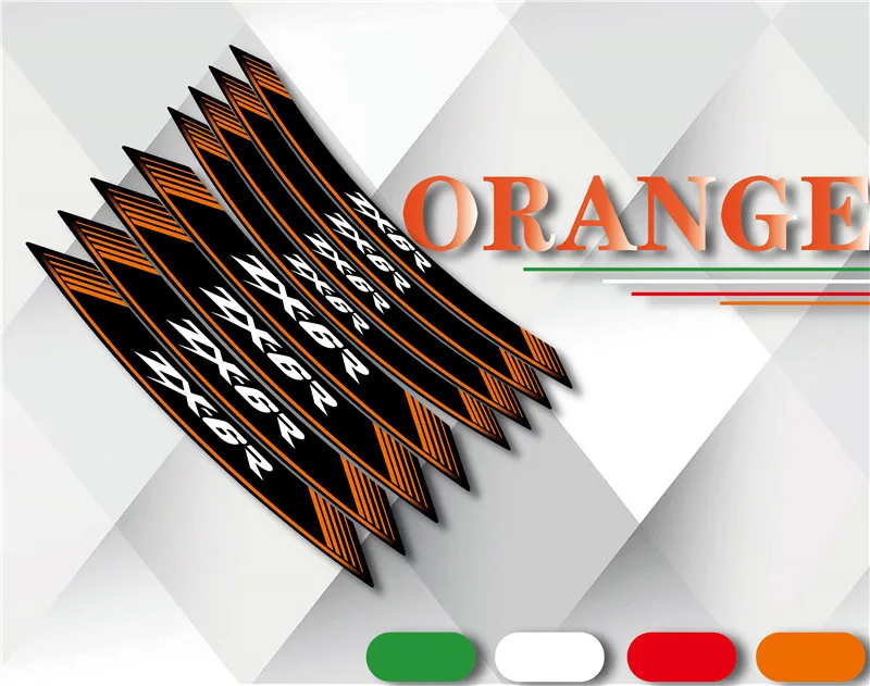 

Motorcycle Front Rear Wheel Reflective Stickers Decal Inner Tires Circle Sticker LOGO Set For Kawasaki ZX-6R ZX6R zx-6r