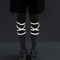 hip hop girls reflective ankle socks ladies fashion cool neon crew sock quick dry cycling women night bright sport socks