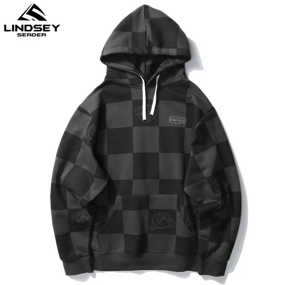 Линдси сидер шахматная доска квадратов клетчатые толстовки уличная 2020 Мужская в