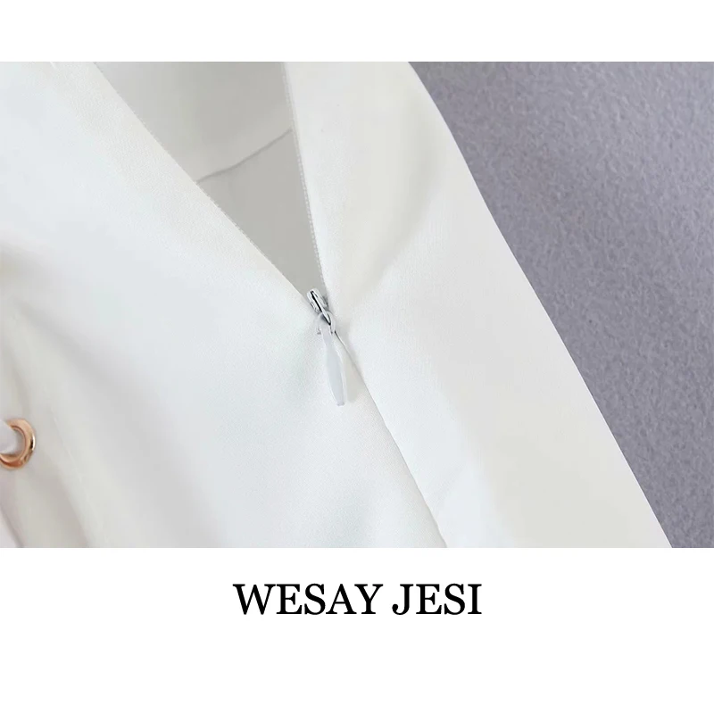 

WESAY JESI Women's Clothing 2021 TRAF Summer Skirts Buttocks Solid Color Bow Strap Design Sexy High-Waisted Skirt Side Zipper