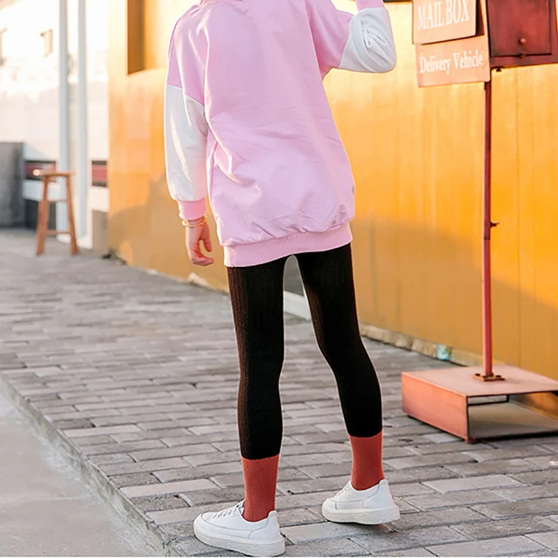 Детские леггинсы для девочек хлопковые однотонные повседневные чулки