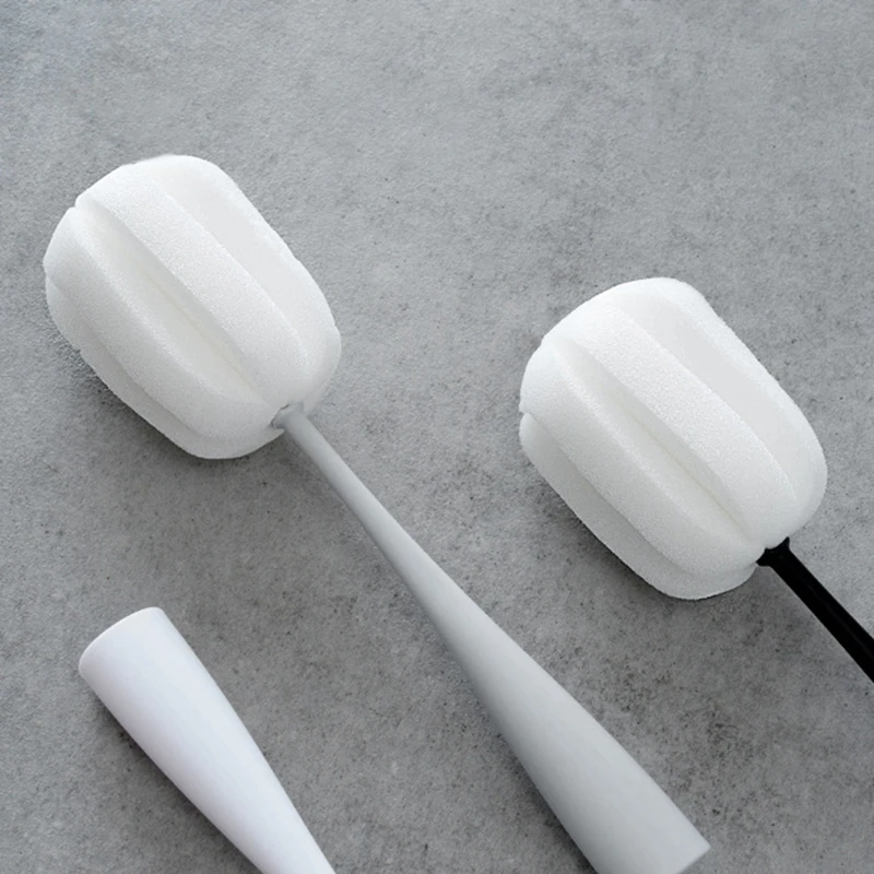 

High Quality Simple Style Pure Color Long Brush Cup Mug Sponge Cleaning Cup Water Bottle Feeder Brush Cleaning Kitchen Tool
