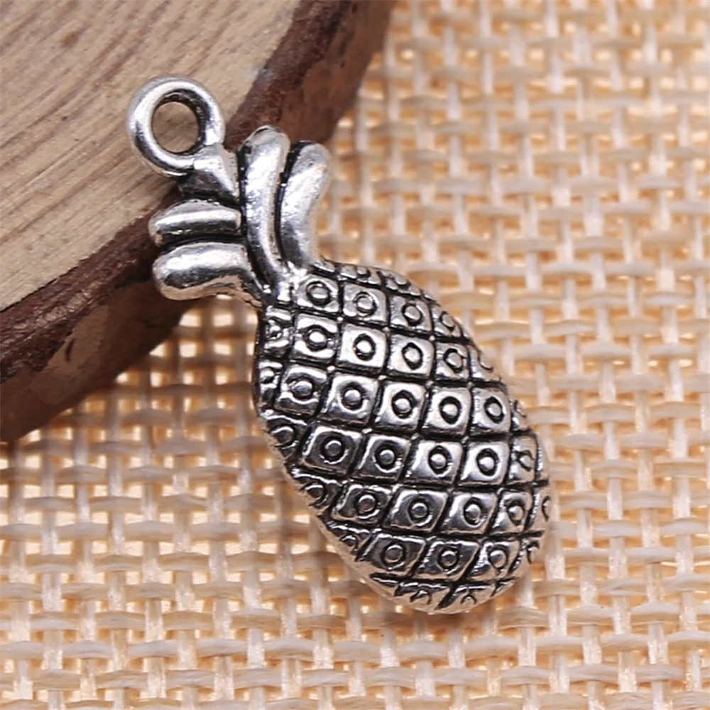 

4Pcs 25x10mm Antique Silver Color Pineapple Charms For DIY Jewelry Making DIY Handmade Jewelry