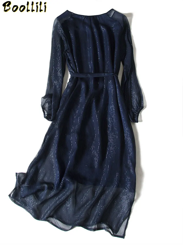 Женское платье с длинным рукавом Boollili винтажное элегантное макси из