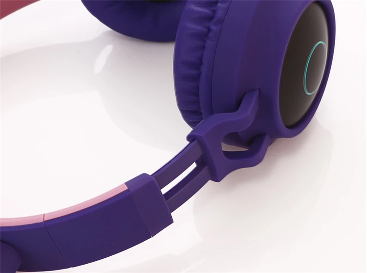 Милые наушники Kawai с кошачьими ушками, Bluetooth 5,0, беспроводные наушники для девочек, мигающие светящиеся стереогарнитура с микрофоном, поддержка TF карты