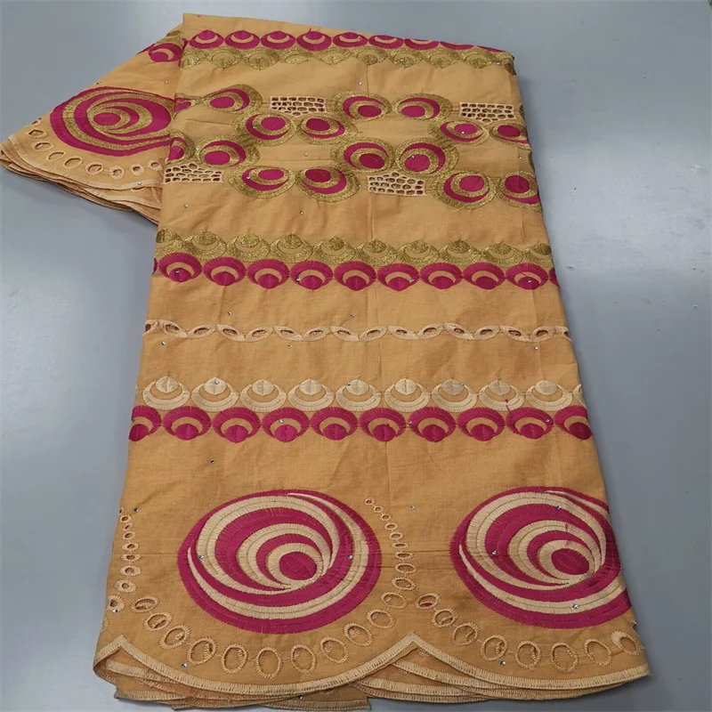 

5 yards Cotton fabric 2021 Dubai heavy beaded embroidery African Dry lace fabrics Swiss voile lace 9L1123 in Switzerland