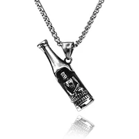 european and american fashion new beer bottle opener pendant mens disco versatile long stainless steel necklace