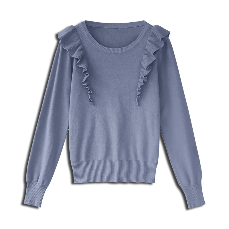

4xl plus big size sweater women spring autumn winter 2020 feminina cute sweet pure color black blue knit sweaters female A5259
