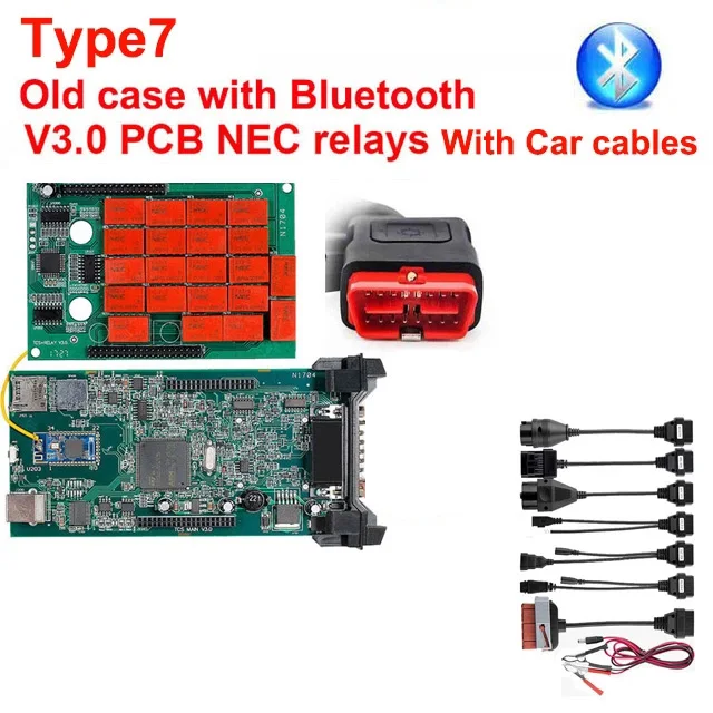 TCS Multidiag+ pro Bluetooth. R0 Keygen V3.0 реле NEC 9241A чип Obd2 сканер автомобильный грузовик диагностический инструмент - Цвет: V3.0 Add cable