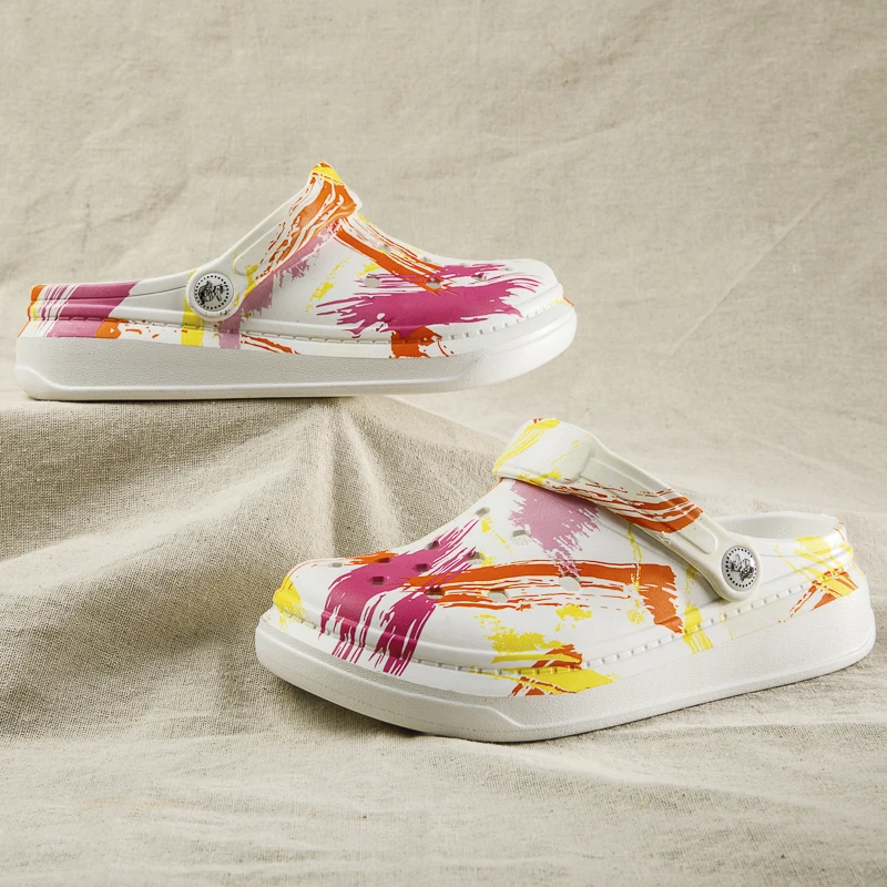 Сандалии унисекс из ЭВА легкие пляжные туфли плоская подошва клоги зеленые