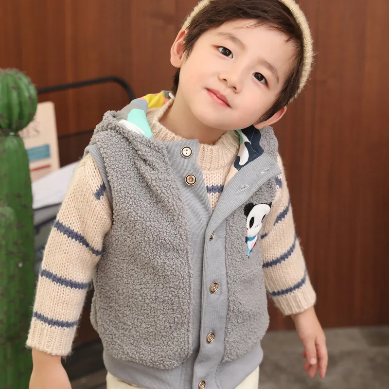 Зимний теплый жилет для детей маленьких девочек и мальчиков детская одежда