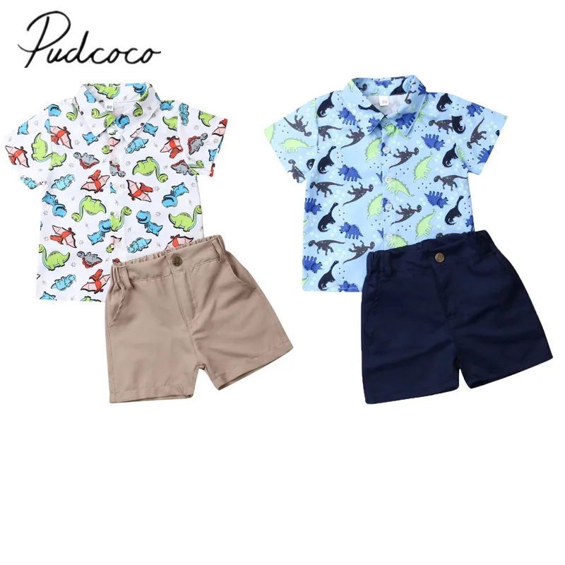 2019 Детская летняя одежда для маленьких мальчиков джентльменов красочные модели