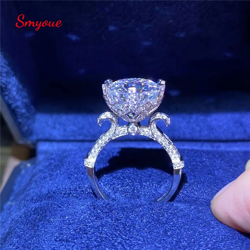 

Smyoue 2/1 CT D Color Moissanite Diamond Luxury Wedding&Engagement Rings For Women Gold Plated 925 Silver Queen Proposal Ring