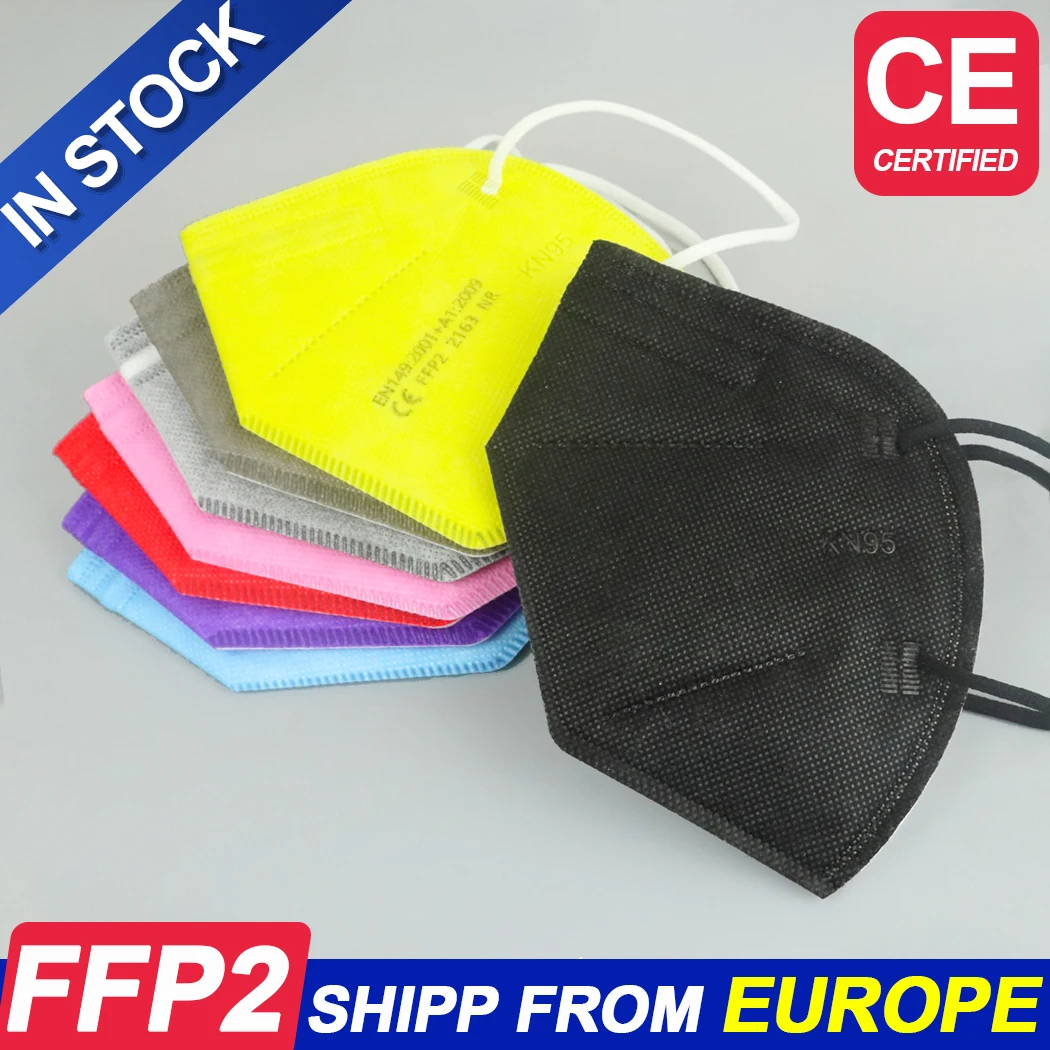

5 слоев FFP2 маска CE KN95 Mascarillas FPP2 одобренная защитная маска для лица синяя KN95 респиратор FFP2MASK маска