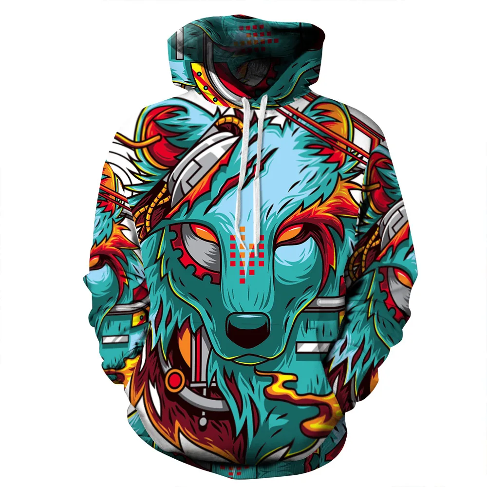 

8 Colour Unisex S-3XL Pullover Tops Women/Men Wolf 3D Print Casual Hoodies Sweatshirt Outerwear