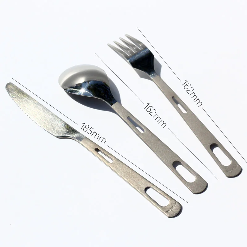 QingGear набор столовых приборов из титана легкая вилка ложка ножей посуда для