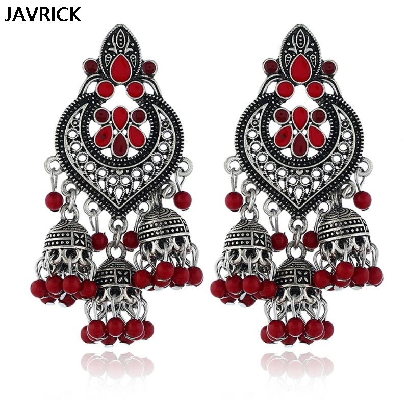Ретро Индийский Болливуд кундан Jhumka Jhumki Висячие серьги цыганские модные ювелирные изделия