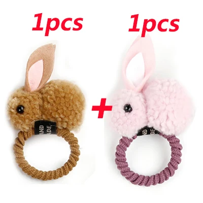 2pcs Style 4 Модные милые эластичные резинки для волос с героями мультфильмов; резинки для волос; резинки; повязки на голову; аксессуары для волос для детей; для девочек - Цвет: 2pcs Style 4