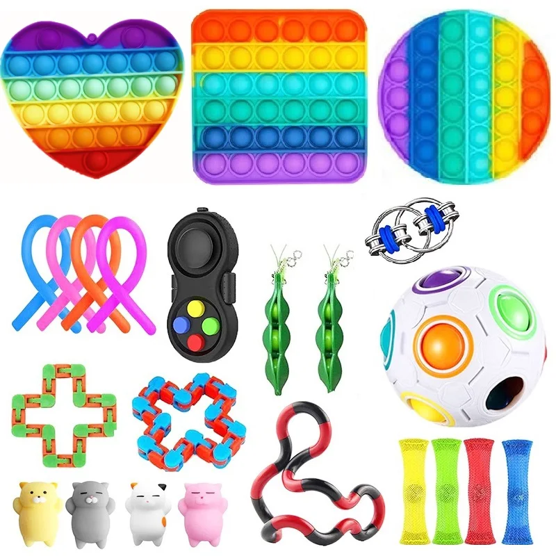 

Dropshipping Fidget Toys 20/22/23/24PCS Pack Sensory Toy Set Antistress Relief Autism Anxiety Anti Stress Bubble for Kids Adults