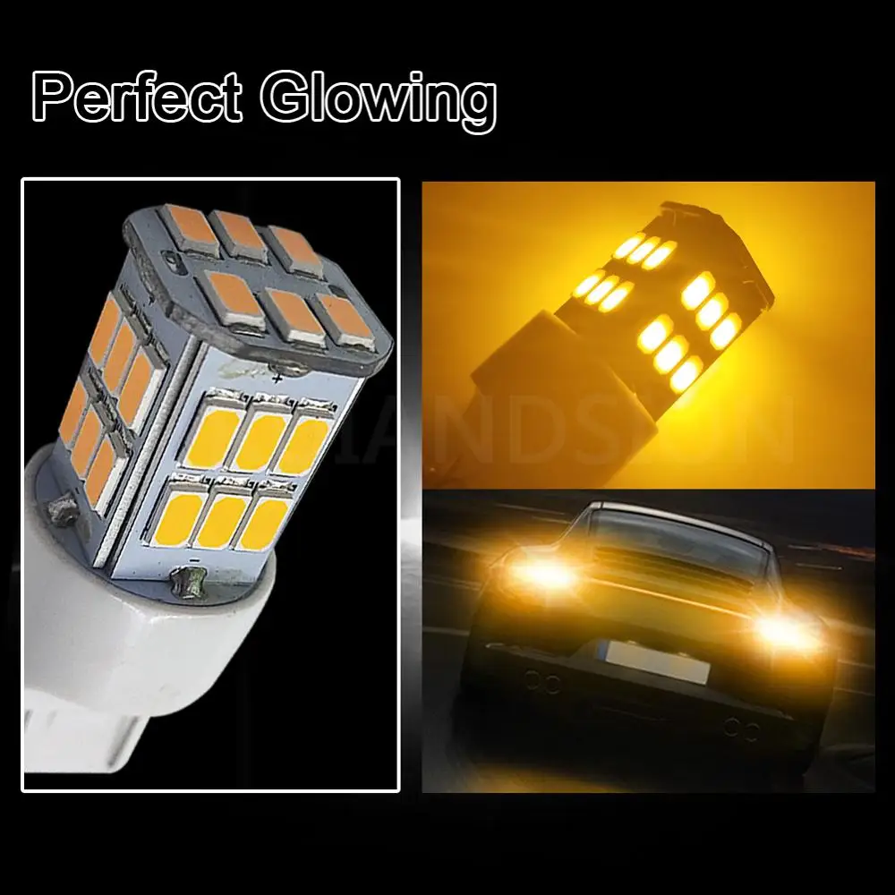 

2 pcs 5630 30smd 7443 T20 Auto Brake Reverse Light car turn signal lamp led bulb 10-30V 12V White yellow 600lm