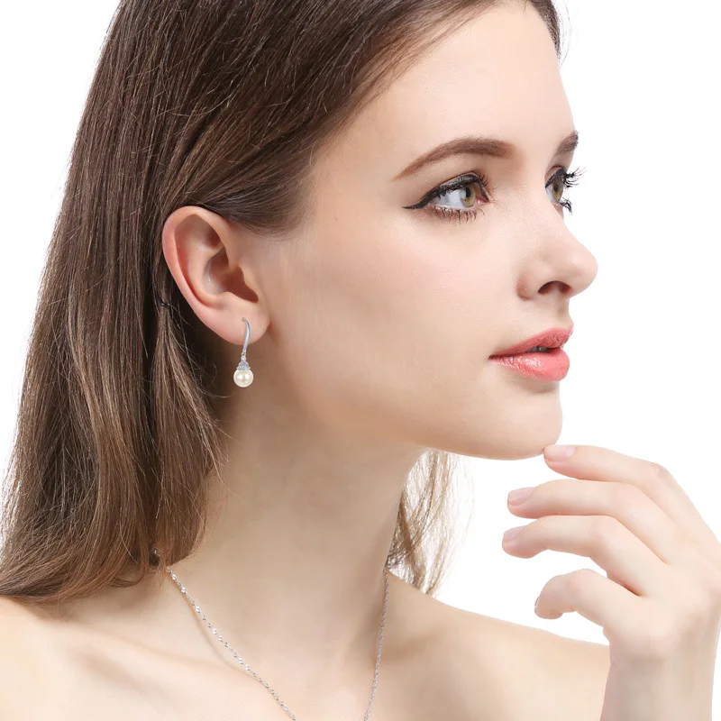 Ювелирные изделия из стерлингового серебра 925 пробы с циркониевым жемчугом