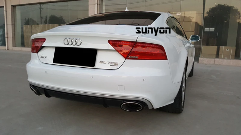 A7 задний бампер для губ Диффузор с выхлопной трубы глушителя для Audi A7 стандартный бампер 2009- RS7 стиль