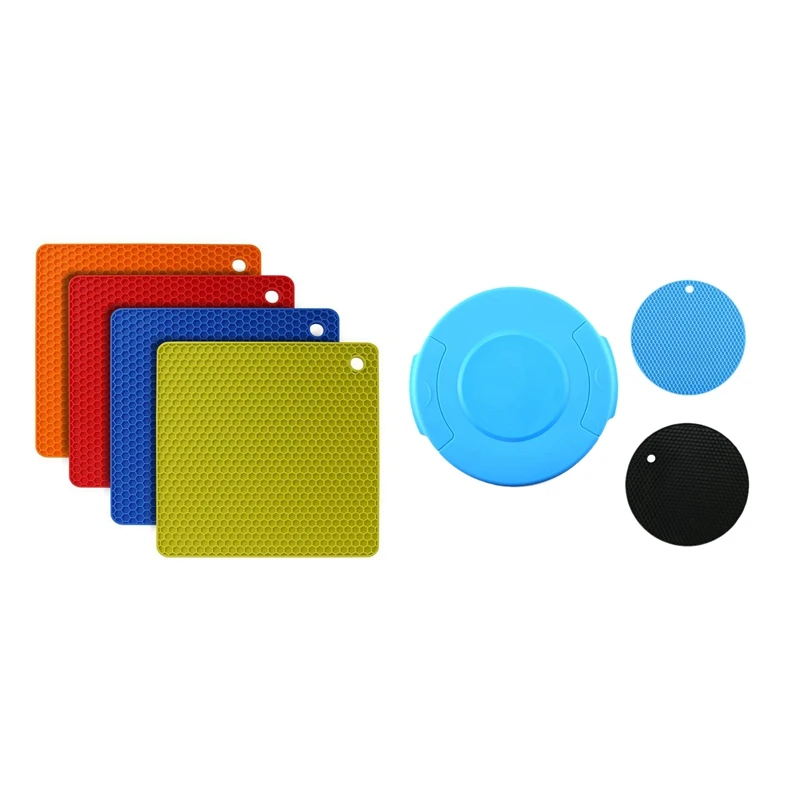 

4 Pcs Pot Coasters Silicone Pot Holder Pot Coasters With Silicone Lid Inner Pot Cover,Inner Pot Lid And Insulation Pad