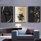 Скандинавский современный минималистичный черный золотой лист постер диван гостиная домашний фон настенное украшение с рисунком сердечника
