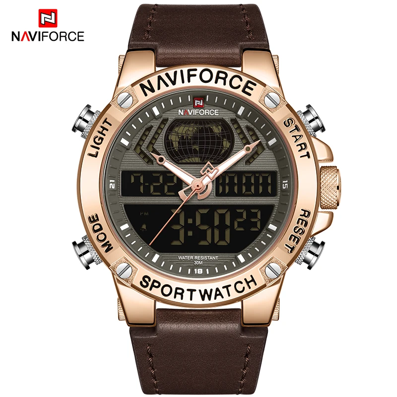 Часы наручные NAVIFORCE Мужские кварцевые люксовые брендовые водонепроницаемые