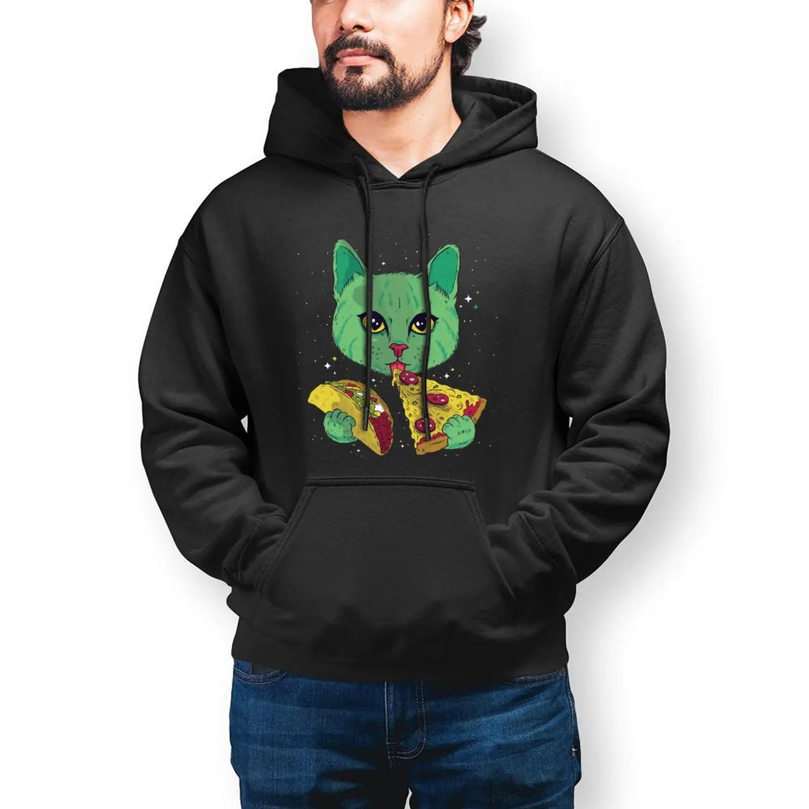 

Pug Hoodie Casual Long Length Cotton Hoodies Men Warm Loose Pullover Hoodie Big