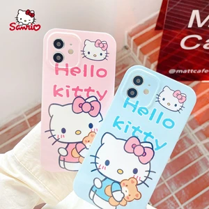 Sanrio Hello Kitty Side Cat Cartoon Phone Case for iPhone12 12Pro 12Promax 11 Pro 11Promax Mini X XS MAX XR 7 8 Plus Cute Cover