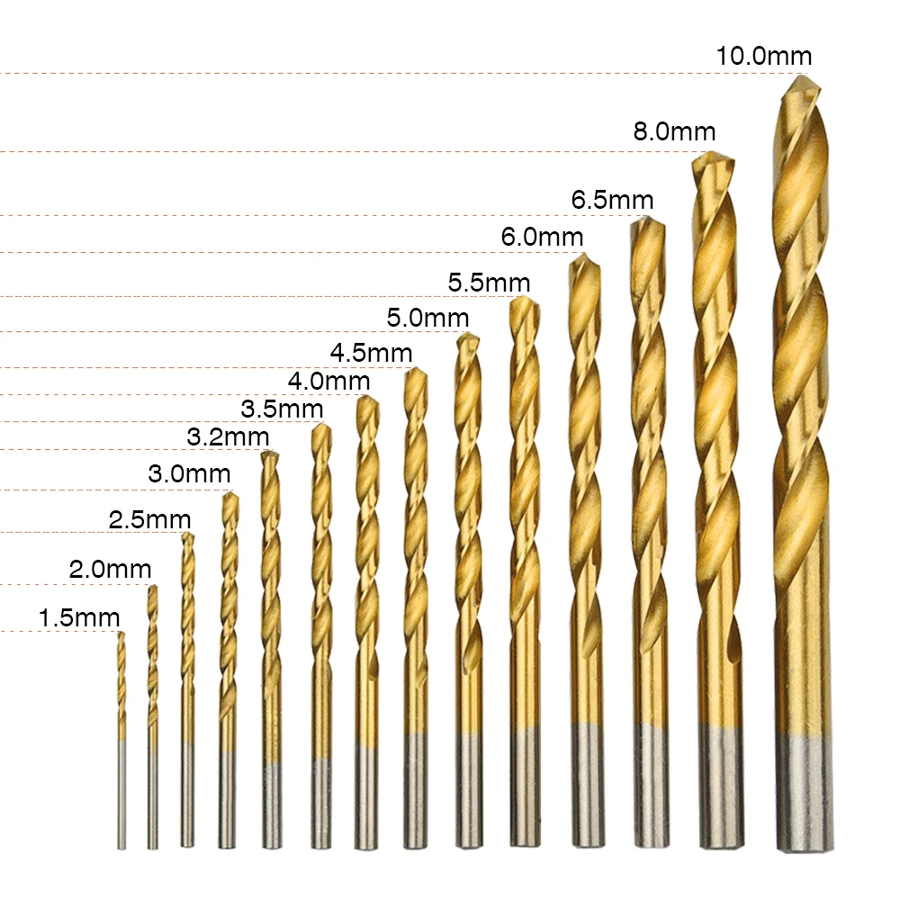 

1,5-10 мм сверло титановое спиральное сверло набор 99 шт. высокоскоростные стальные сверла для металла стали дерева пластика меди сверло