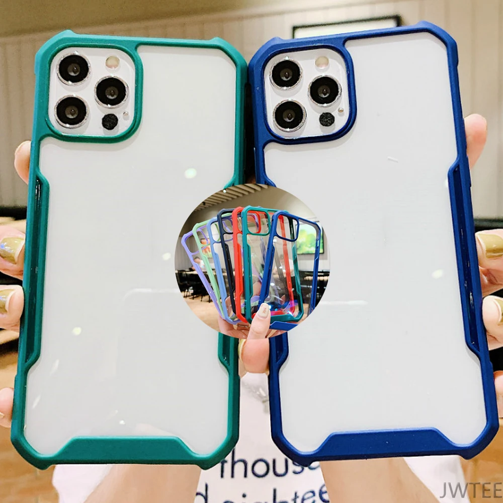 

Акриловый прозрачный матовый чехол из ТПУ для телефона IPhone 11 12 Pro Max 12Mini XR XsMax SE 2020 7 8 Plus, чехол карамельных цветов, задняя крышка