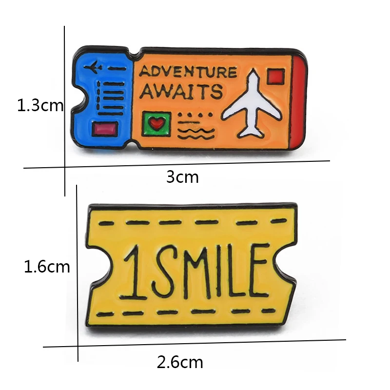 Билеты на авиа билет Эмаль Булавка HUG SMILE купон значок Броши Булавки лацкан