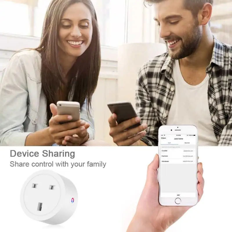 

Smart WIFI Wireless Socket UK Plug Timing Voice/Smart Life APP Control With Power Socket Smart Home Support For IOS/Android