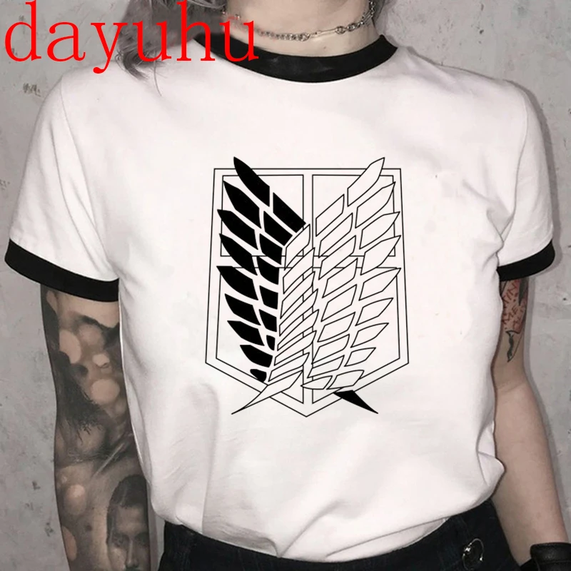 Футболка женская Kawaii атака на Титанов в стиле аниме хип-хоп | Женская одежда