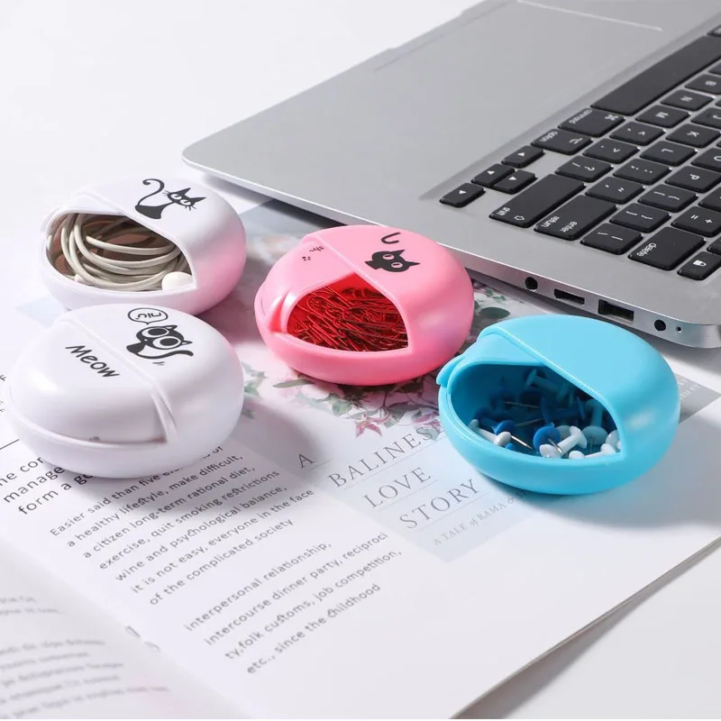 Круглая коробка для наушников с вращающейся крышкой ящик хранения кабелей